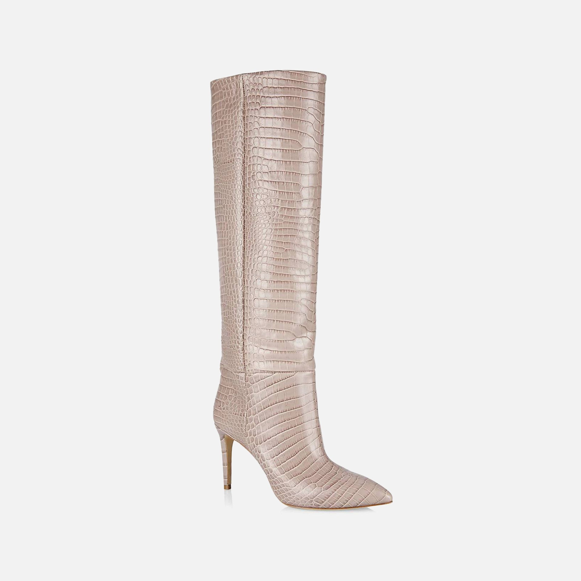 Paris Texas Stiletto Boot Heel Croco-Embossed 85 mm - Taupe