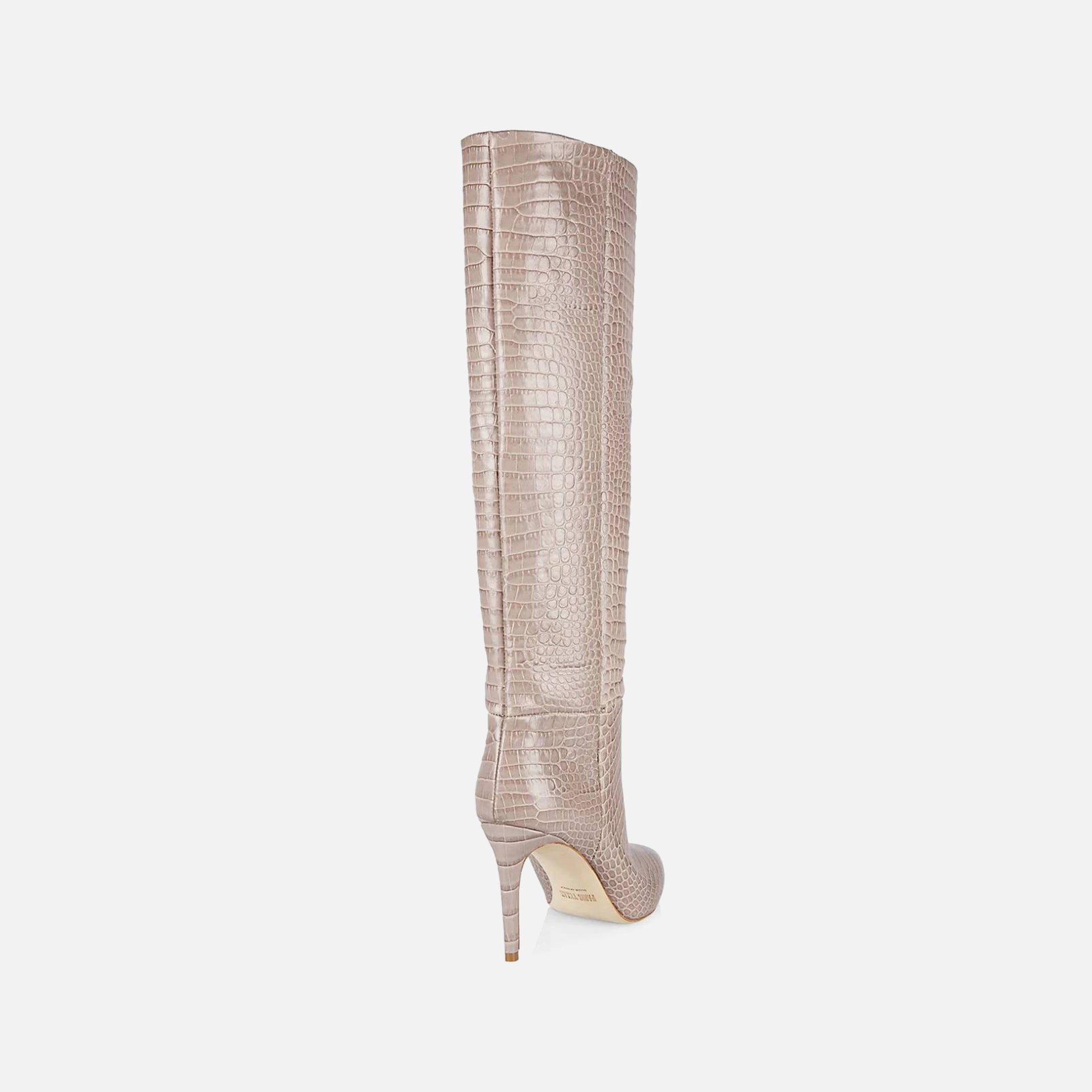 Paris Texas Stiletto Boot Heel Croco-Embossed 85 mm - Taupe