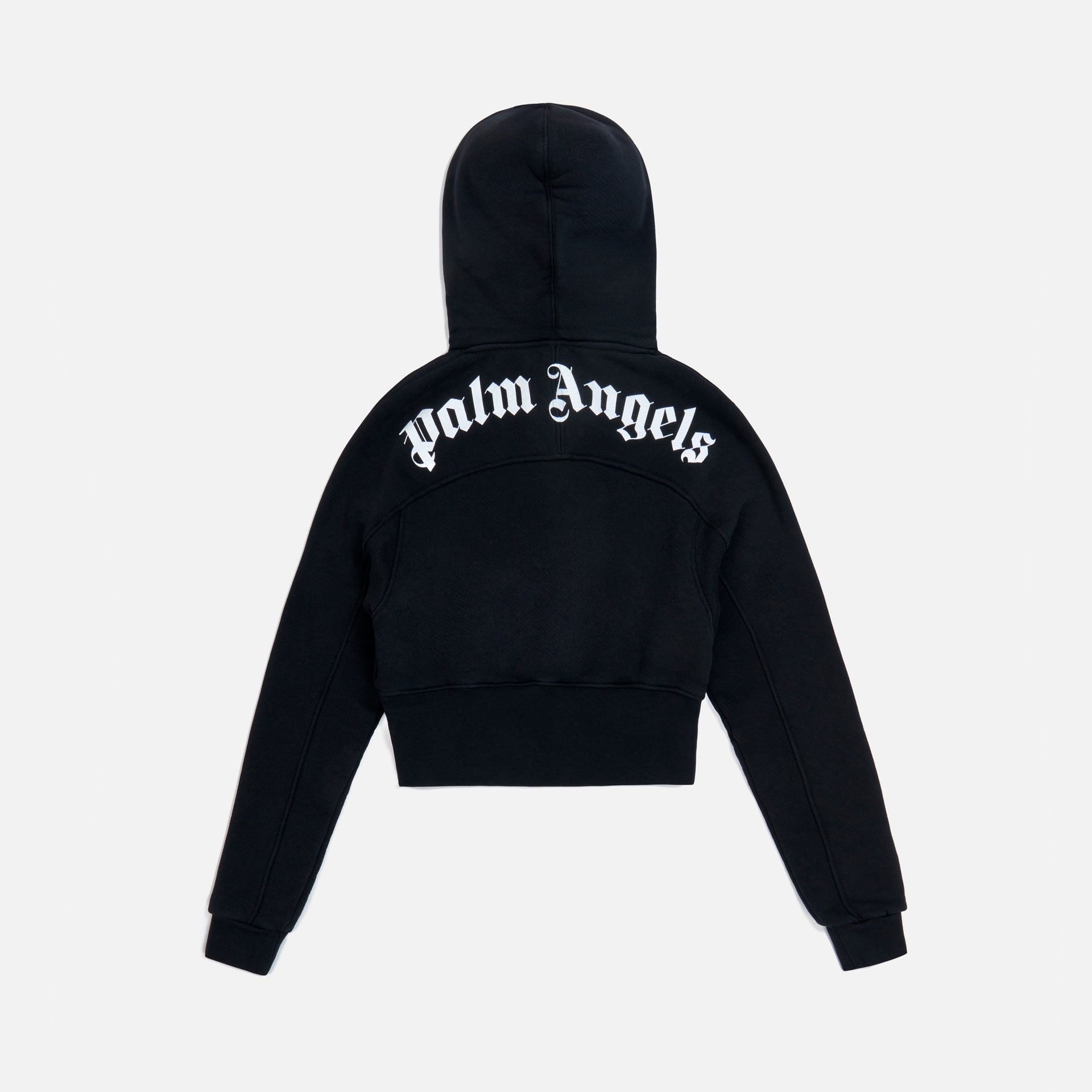 Palm Angels Cut Out Logo Hoodie - Black / White