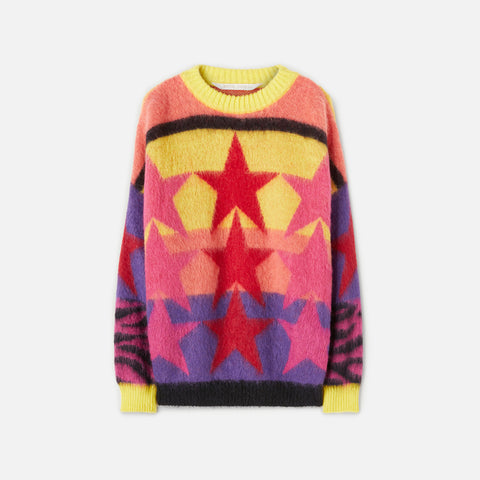 Palm Angels Stars Sweater - Yellow / Purple