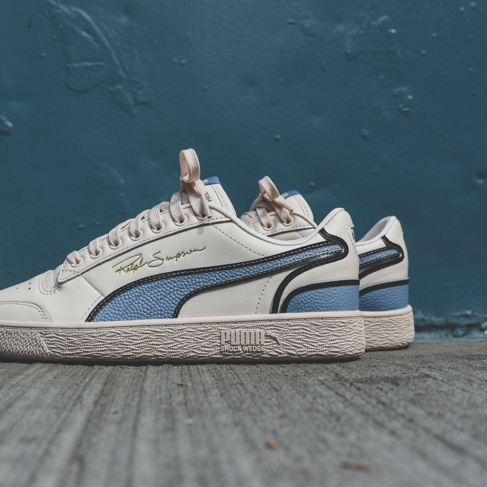 Puma x Ralph Sampson Lo Hoops - Pastel Parchment / Faded Denim