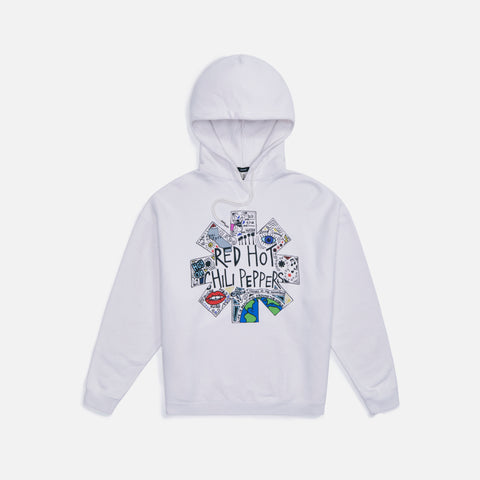 R13 RHCP Doodle Oversized Hoodie - Dirty White