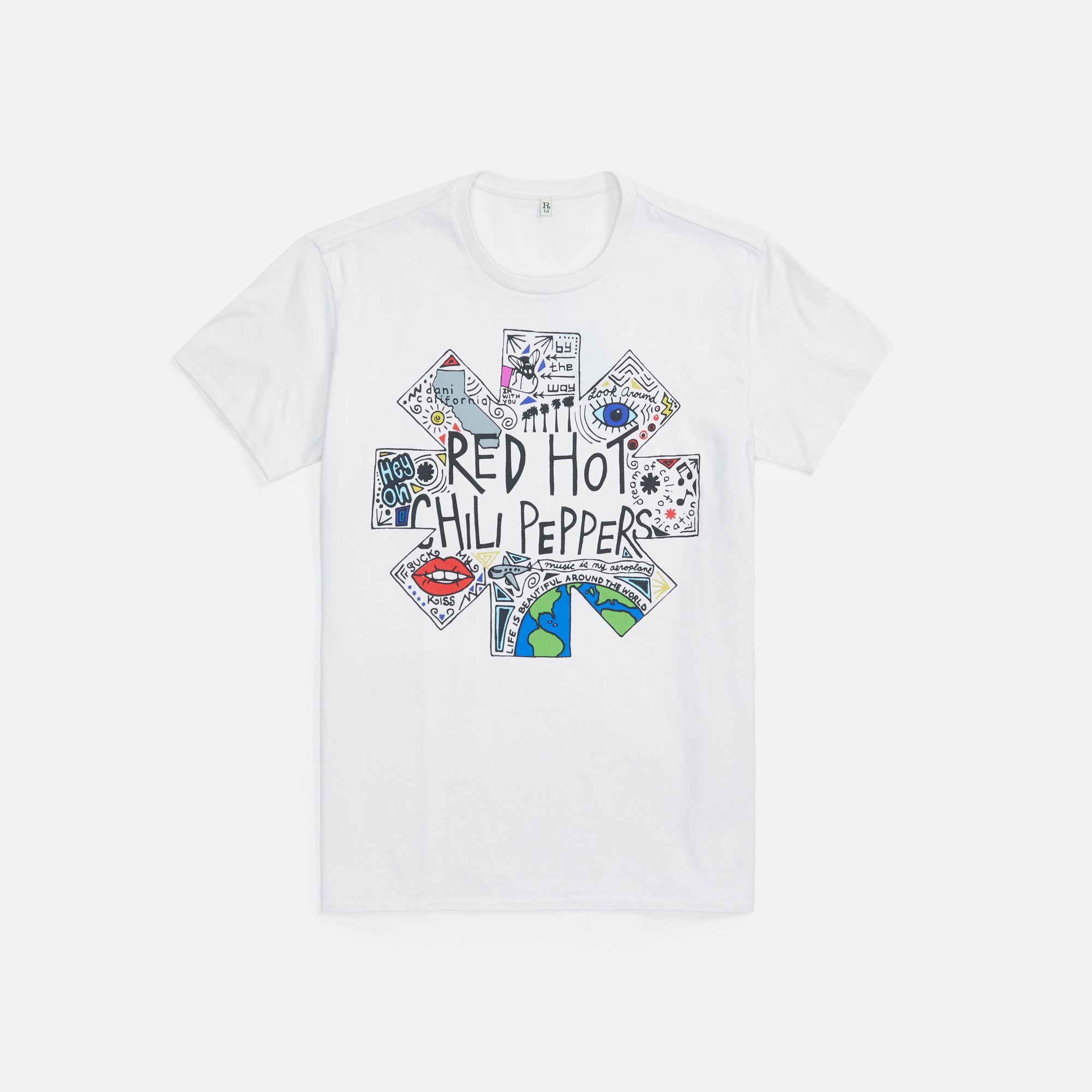 R13 RHCP Doodle Boy Tee White Kith