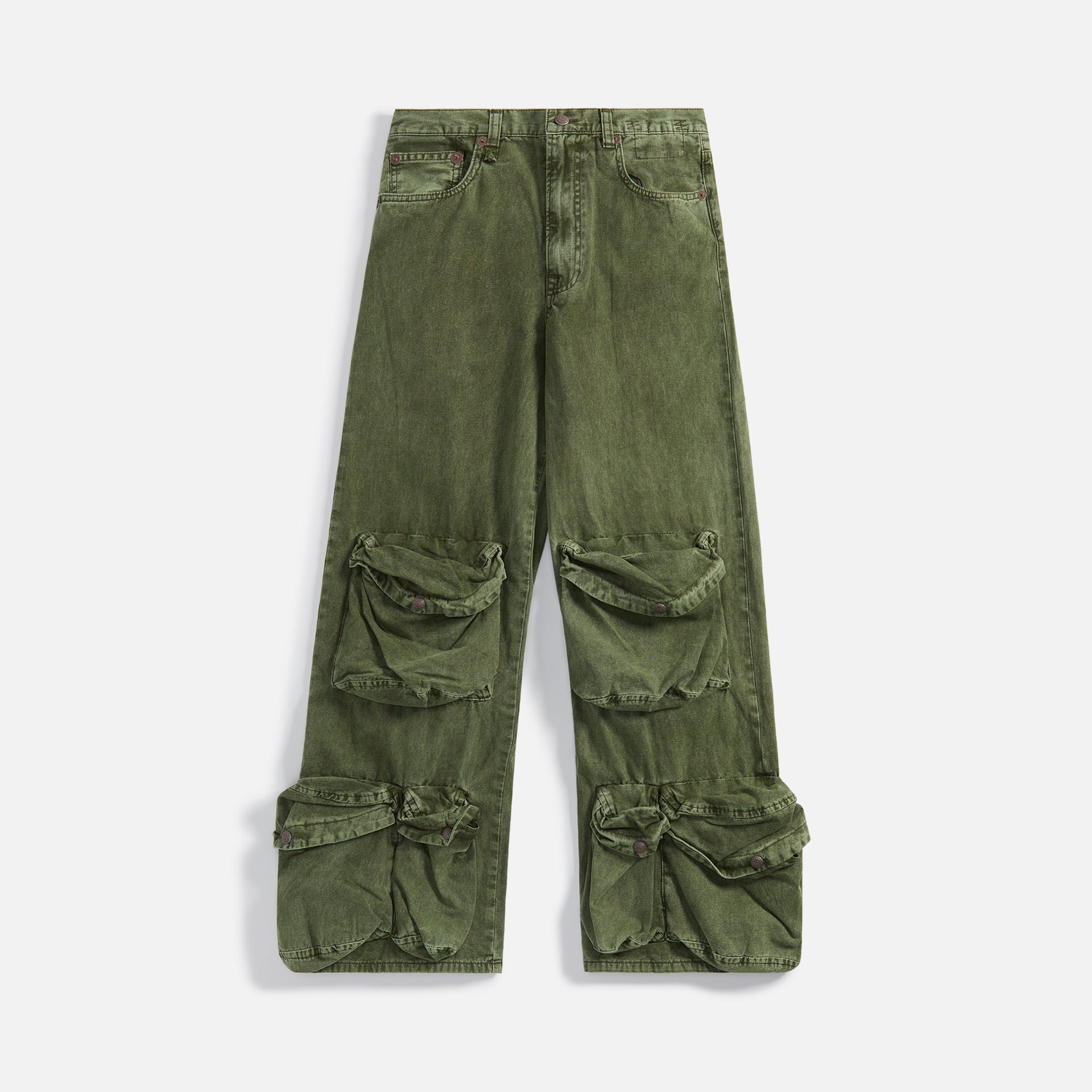 R-13 Multi Pockets Utility Jean - Olive