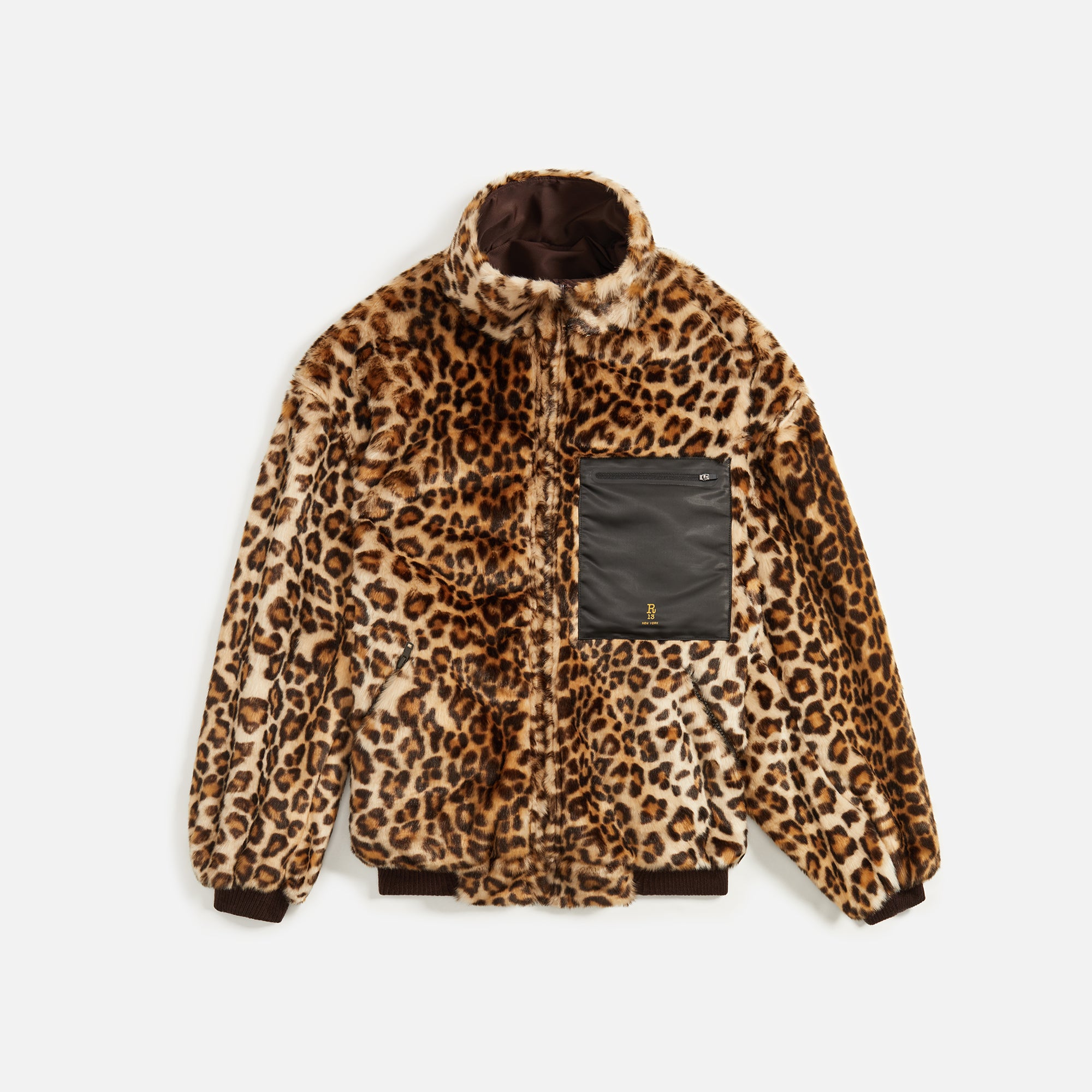 R13 Oversized Reversible Zip Up Jacket Faux Leopard Kith