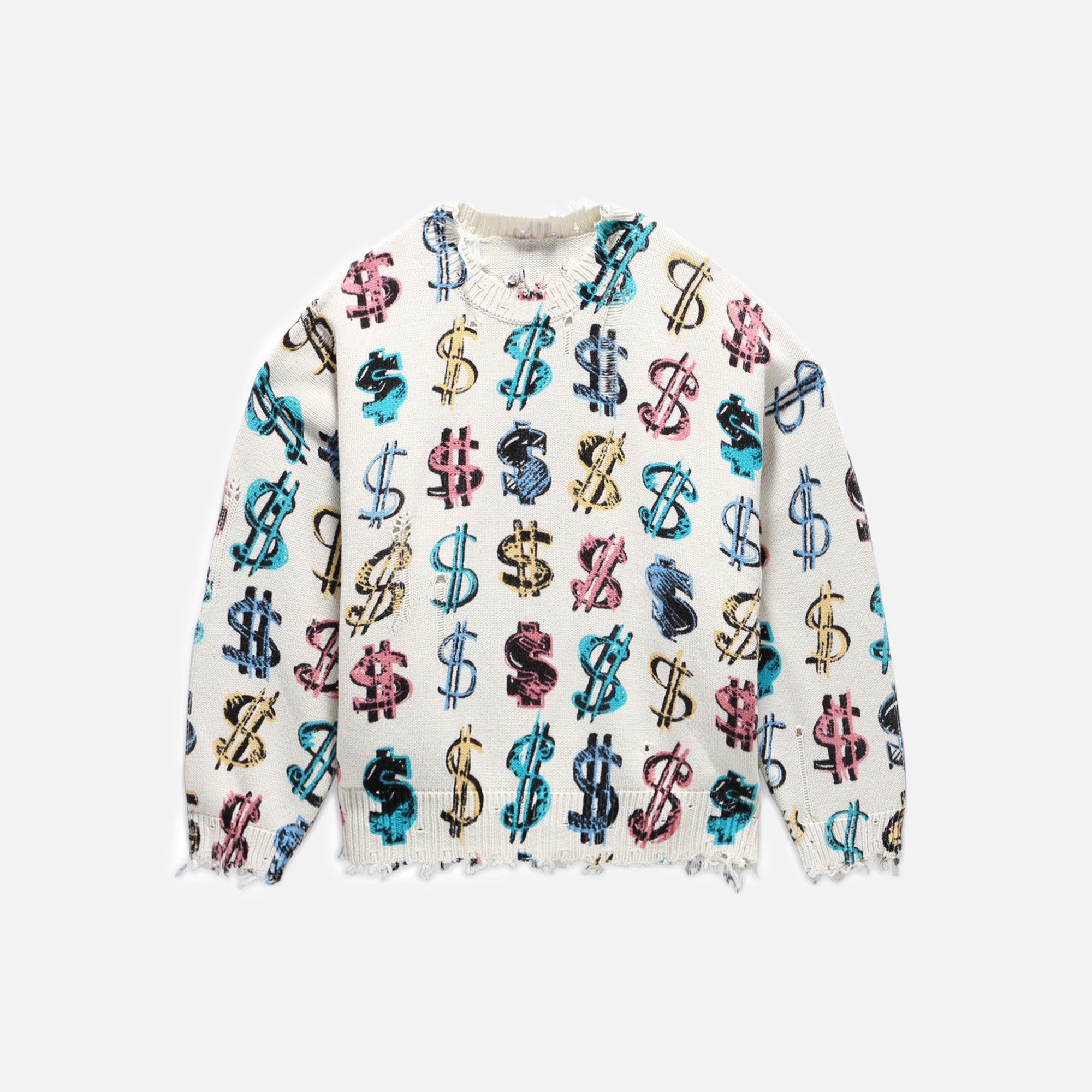 R13 Sweaters Dollar Sign Oversized Sweater Multicolor Kith