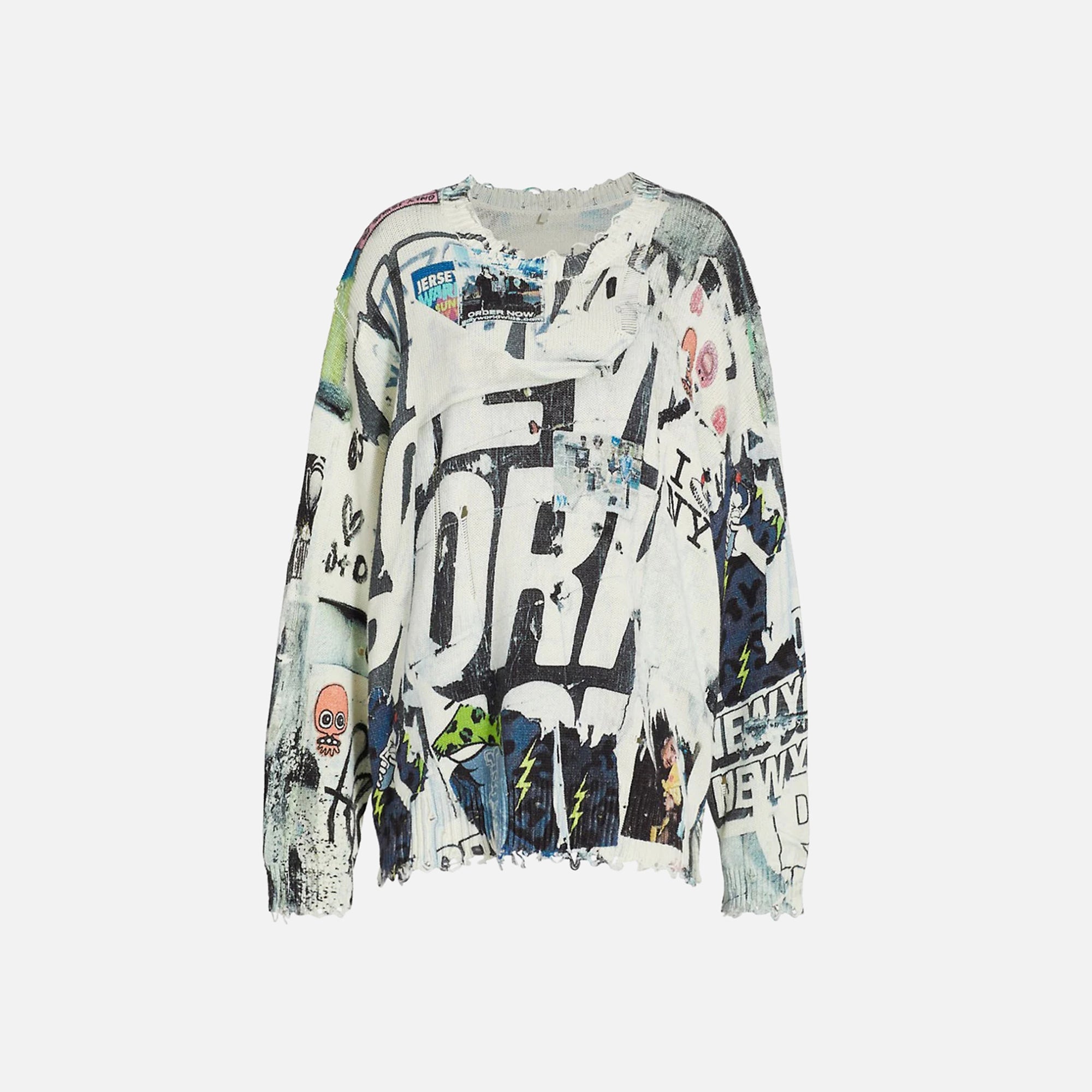 R13 11 Spring Overdyed Sweater Graffiti Kith