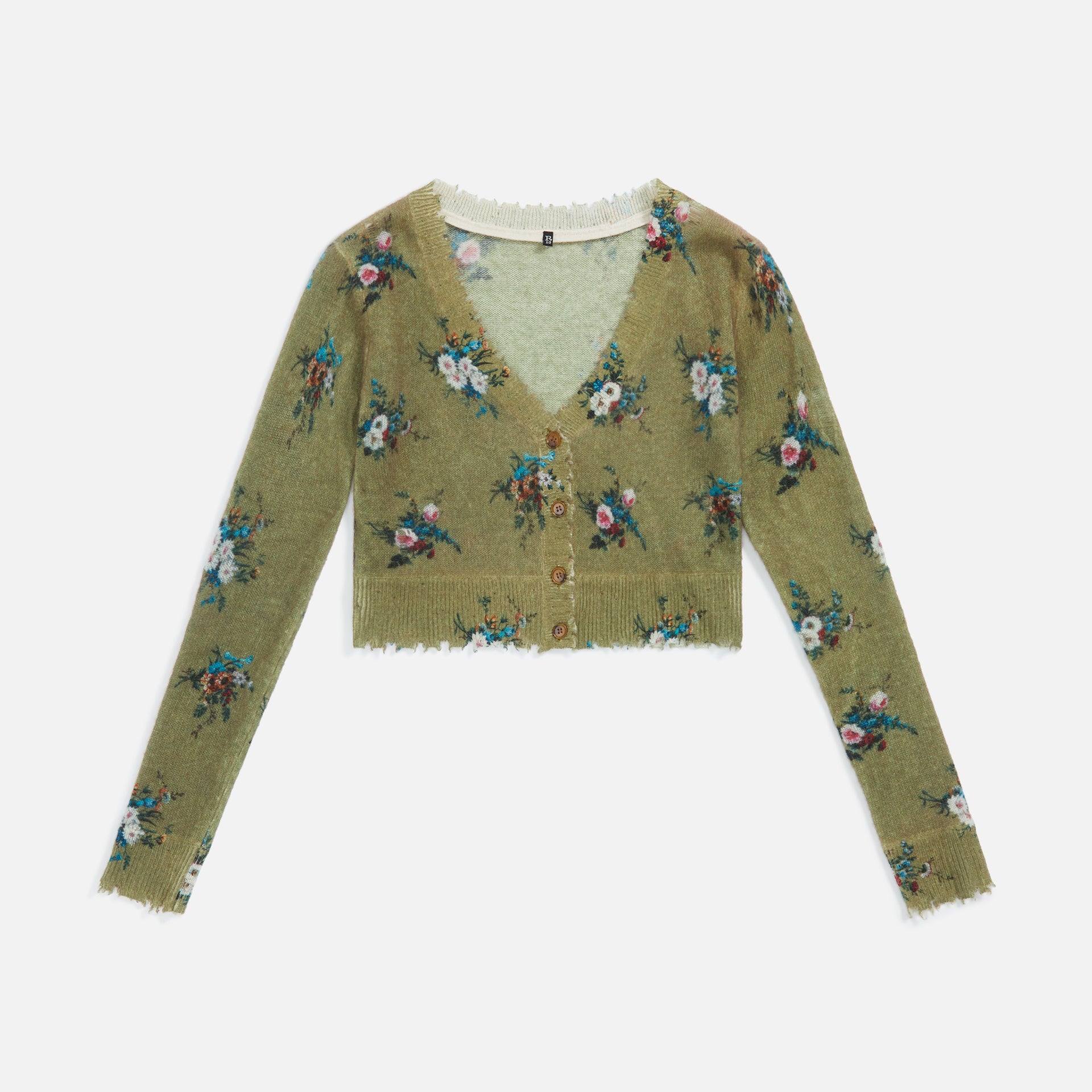 R13 Floral Baby Cardigan - Olive