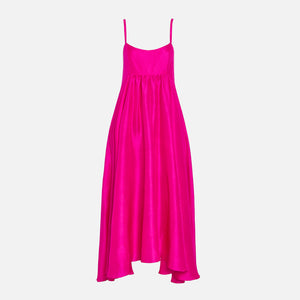 Azeeza Rachel Raw Silk Dress - Ultra Pink