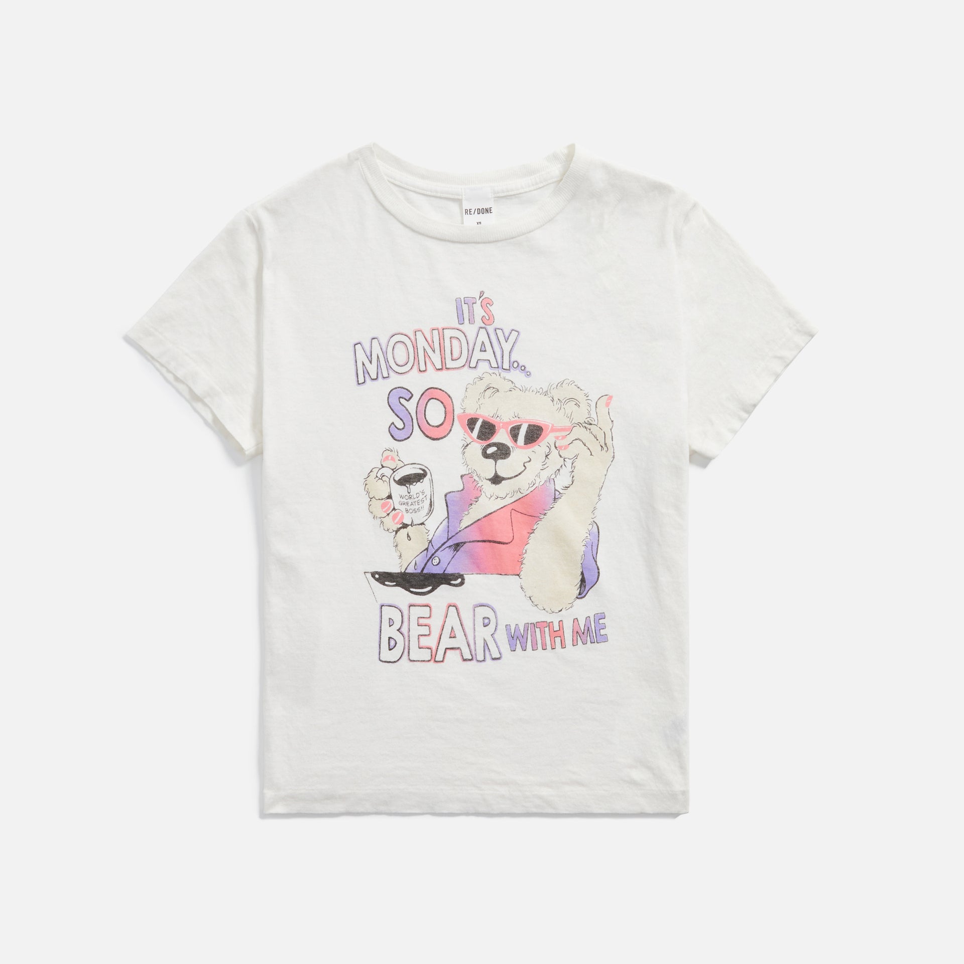 ReDone Classic Tee Bear With Me - Vintage White