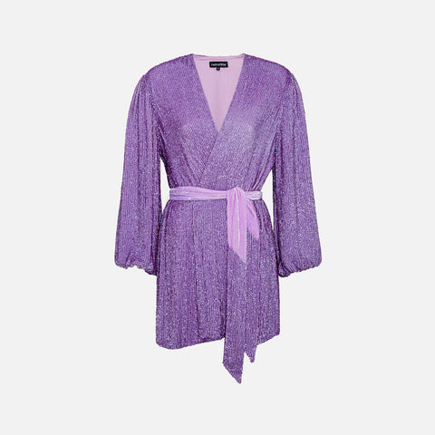 Retrofete Gabrielle Sequin Robe Dress - Iridescent Lavender
