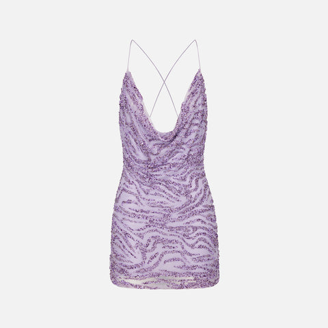 Retrofete Mich Dress - Lavender Tiger Stripe