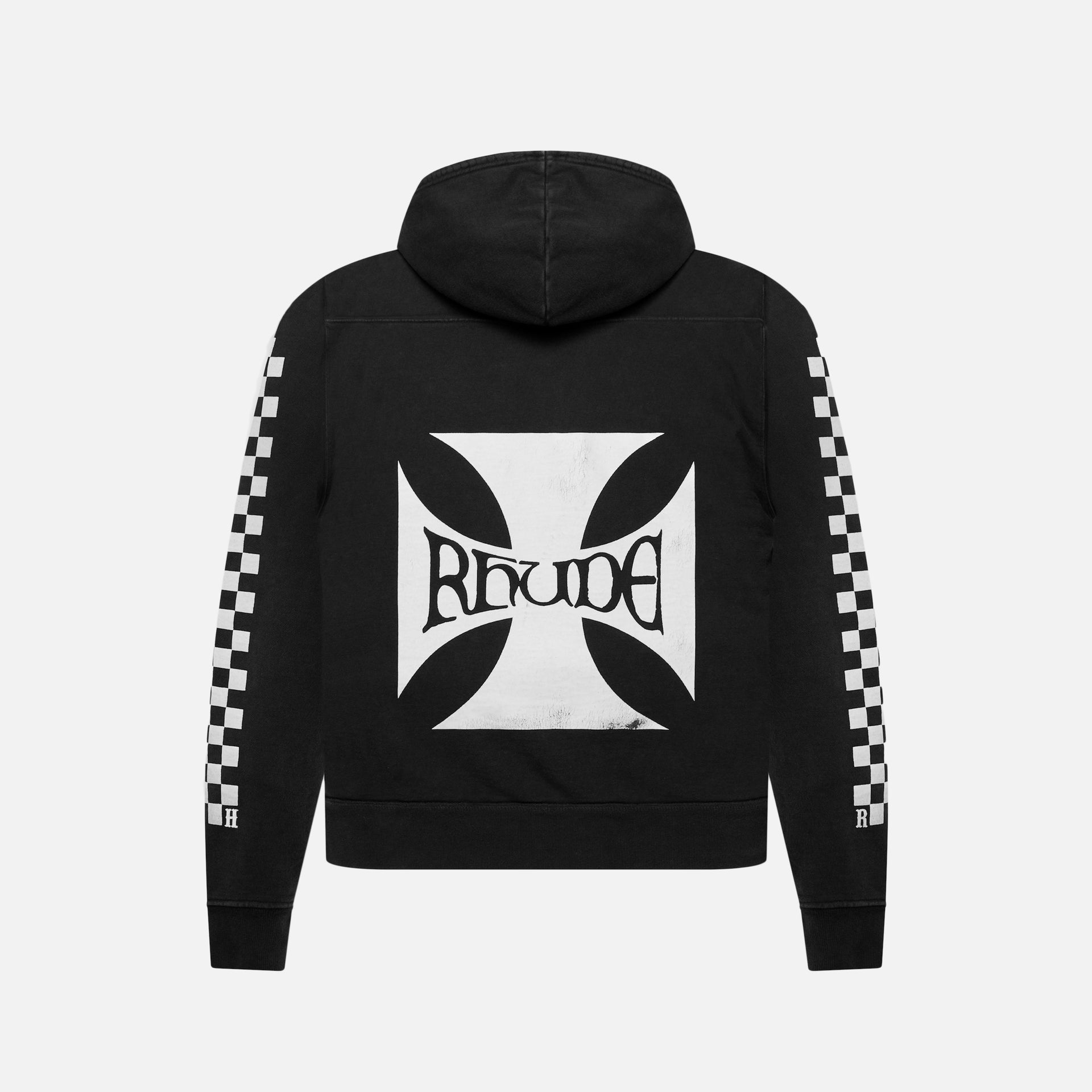 Rhude Classic Checker Hoodie - Black