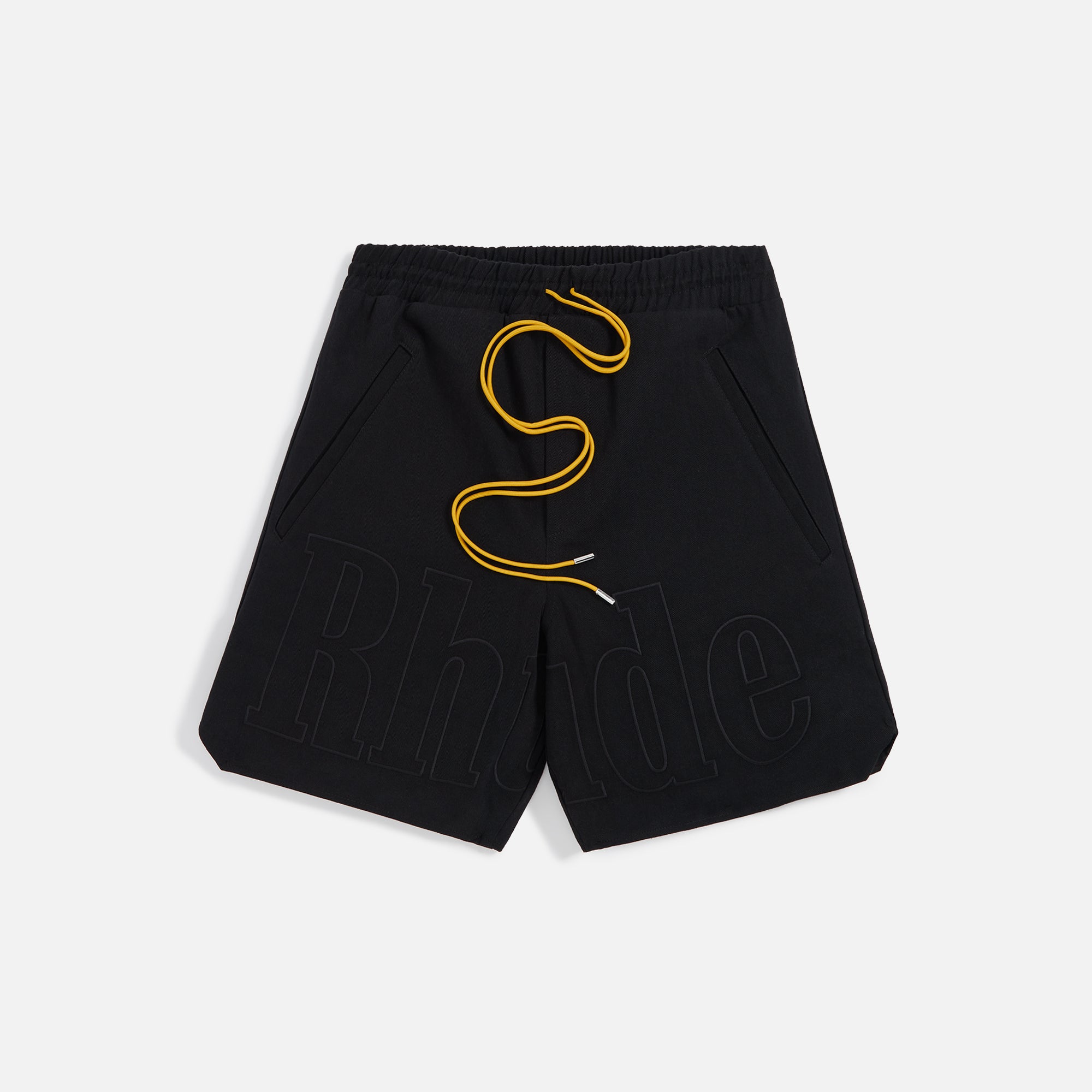 Rhude black logo nylon hotsell shorts