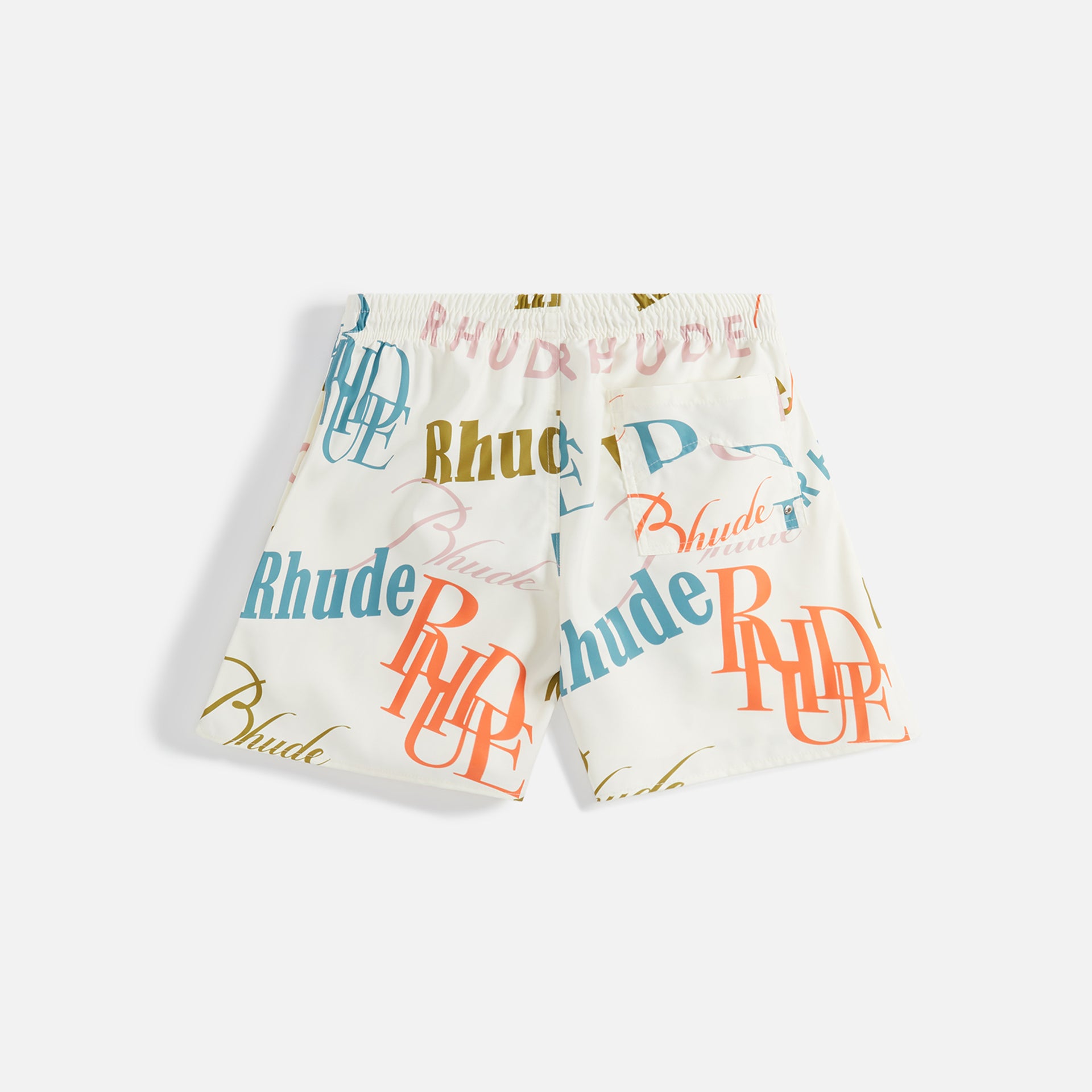 Rhude Mash-Up Logo Swim Trunks - Creme