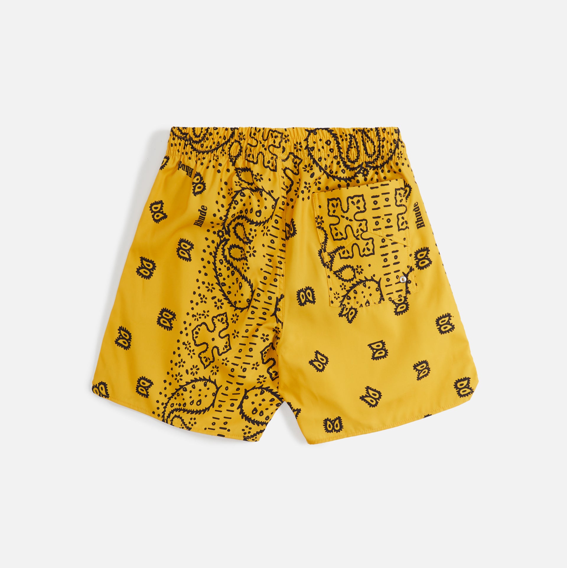 Rhude Signature Swim Trunks - Mustard Black