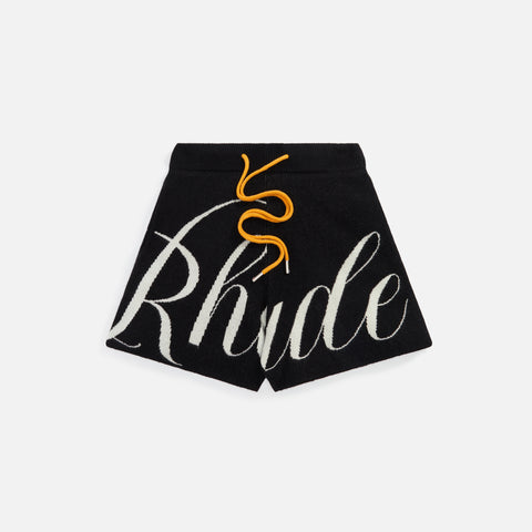 Rhude Knit Logo Short - Black / Crème