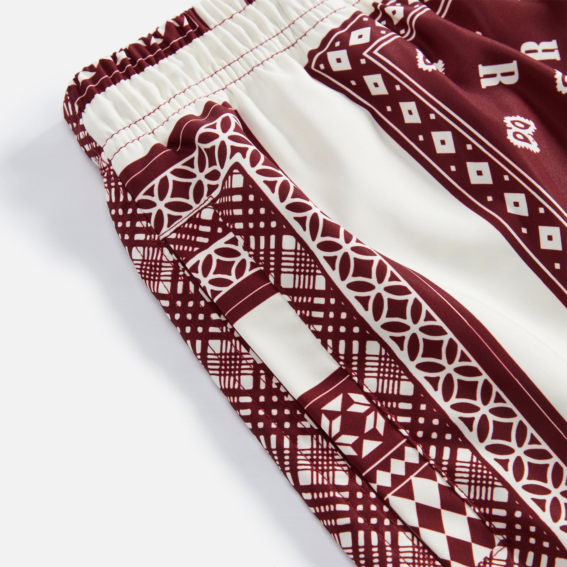 Rhude Card Print Swim Trunk - Maroon