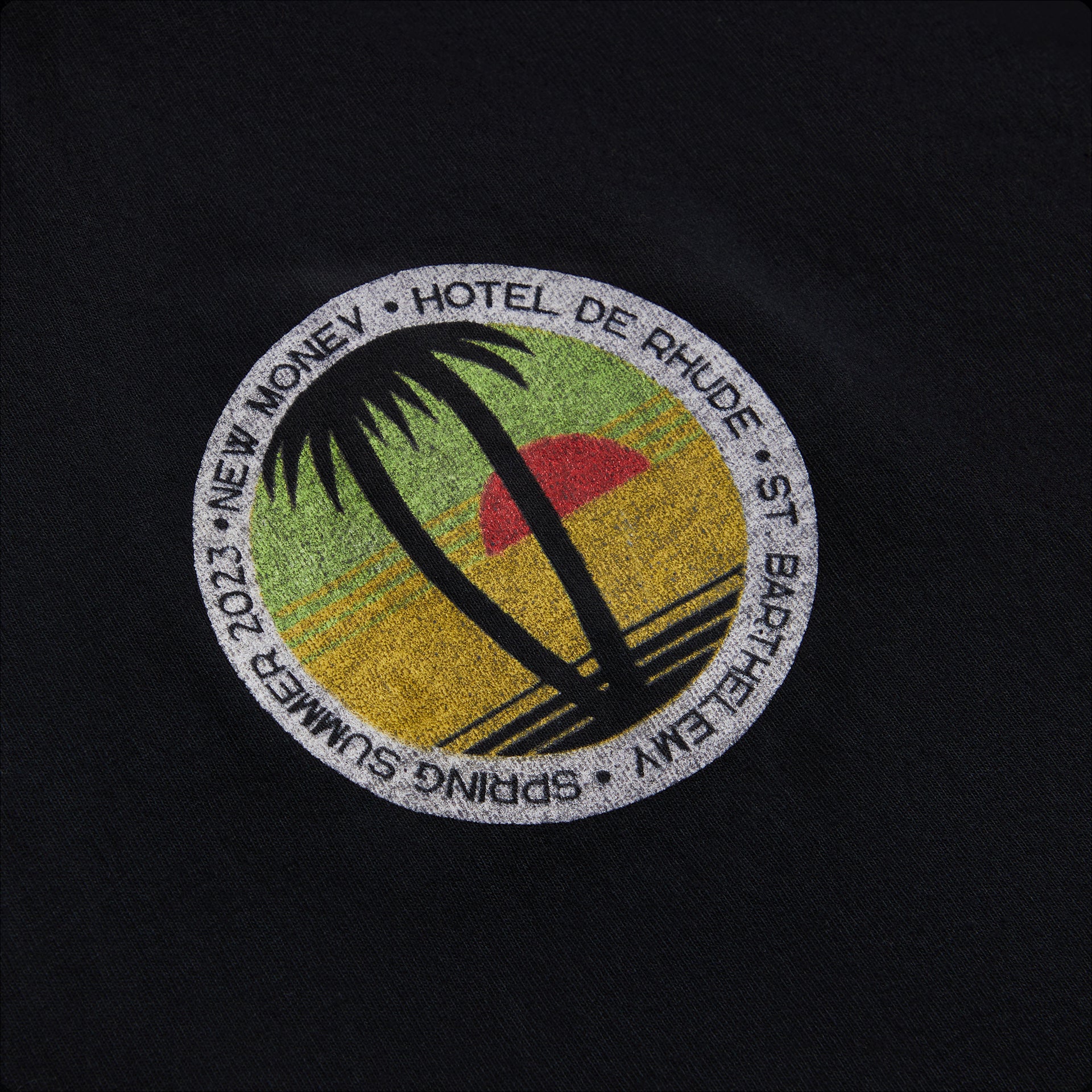 Rhude Twin Palms Tee - Vintage Black