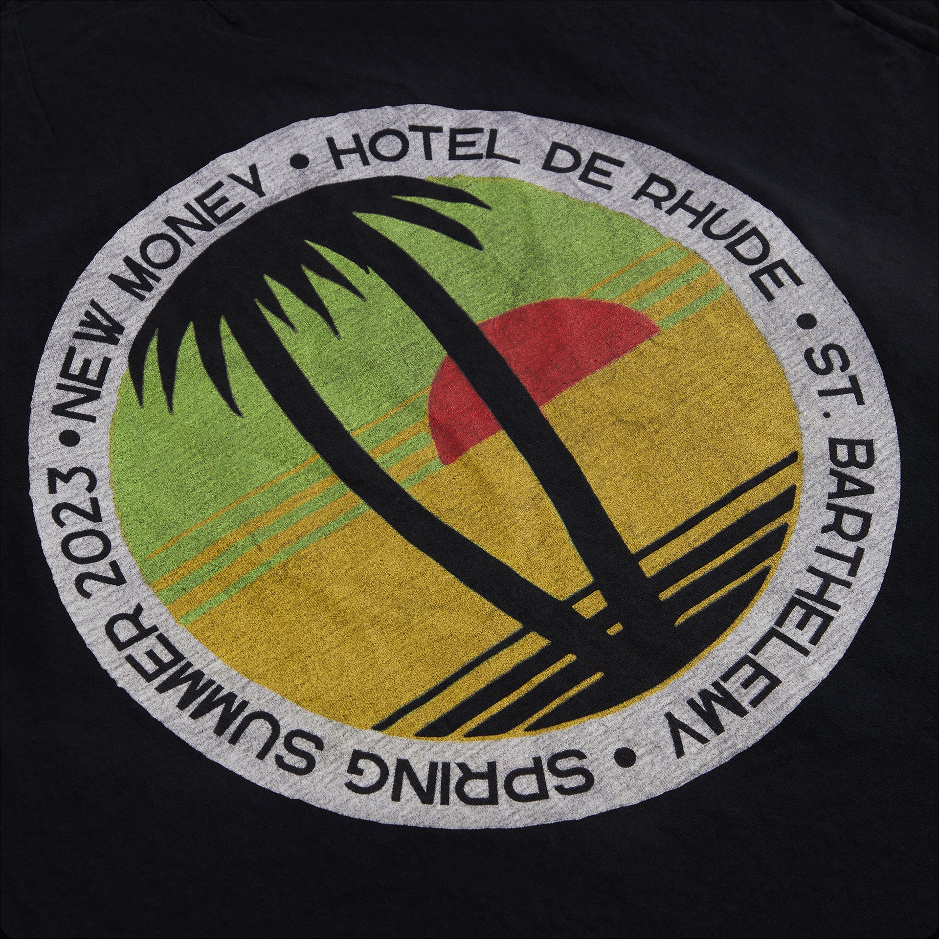 Rhude Twin Palms Tee - Vintage Black