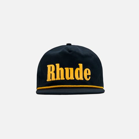 Rhude Logo Hat - Black / Yellow