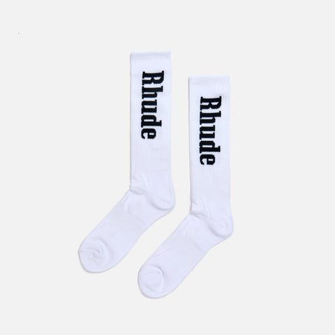 Rhude Vertical Socks - White / Black