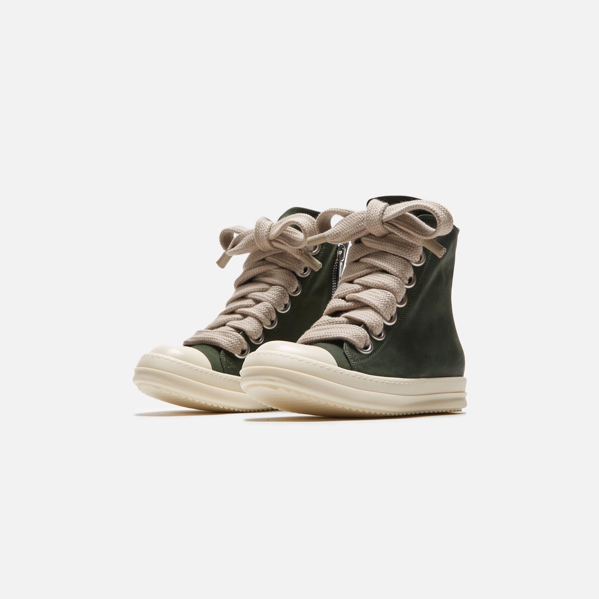 Rick Owens WMNS Scarpe Pelle Sneakers - Moss / Milk