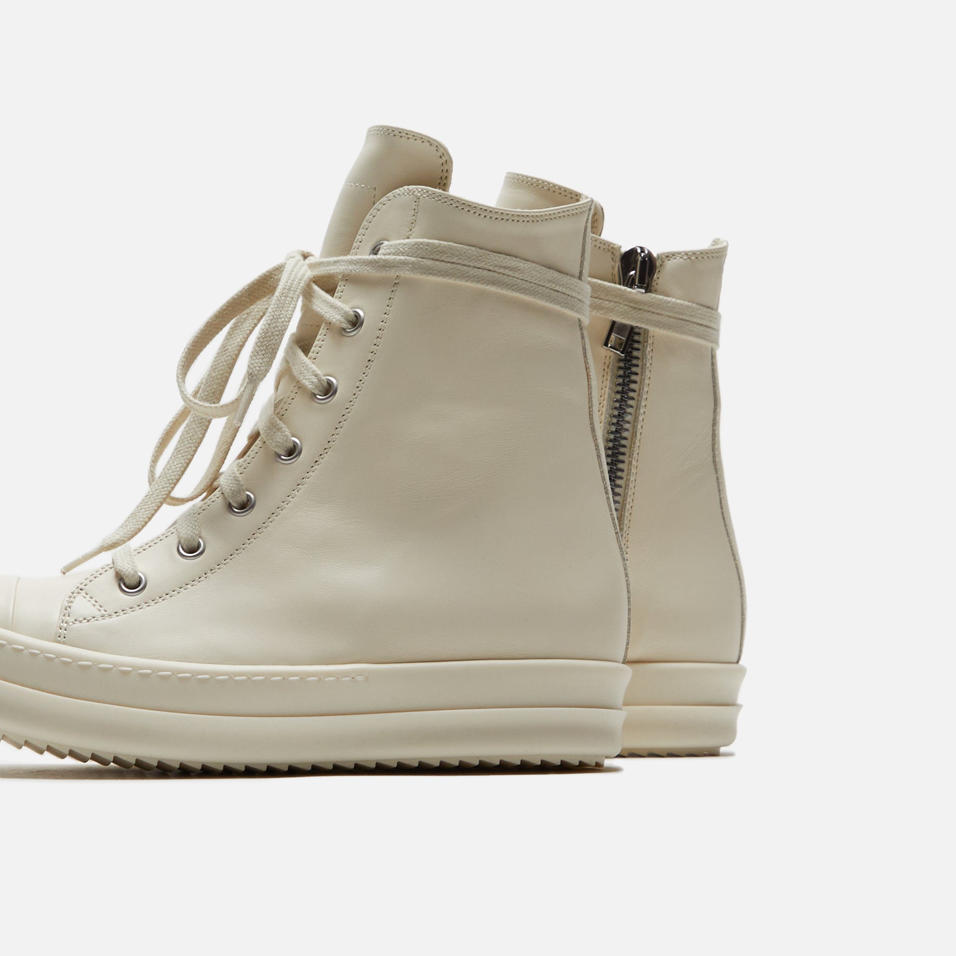 Rick Owens WMNS Scarpe Pelle Sneakers - Milk