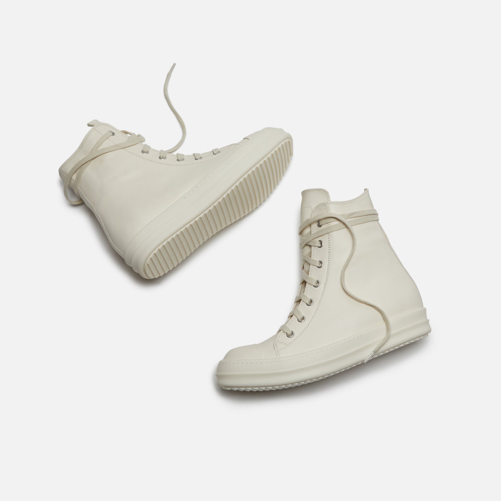 Rick Owens WMNS Scarpe Pelle Sneakers - Milk