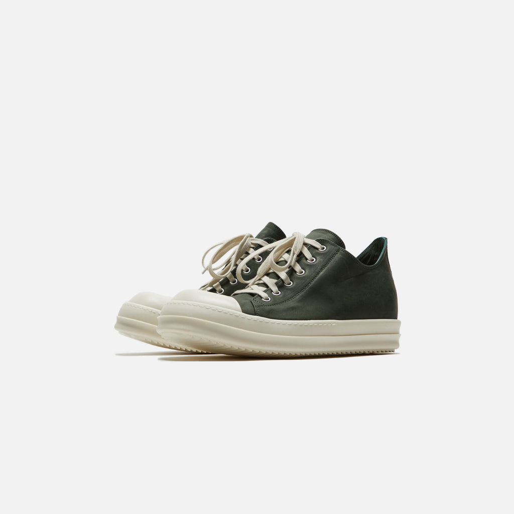 Rick Owens Scarpe Pelle Low Sneakers - Moss / Milk – Kith