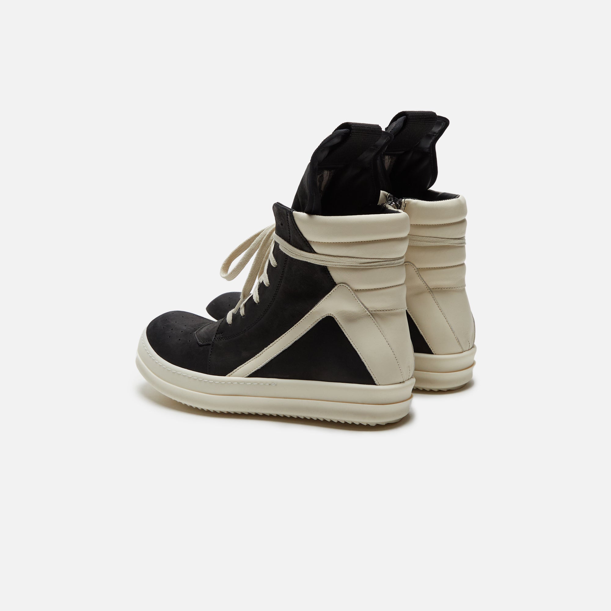 Rick Owens Scarpe Pelle Geobasket - Black / Milk – Kith