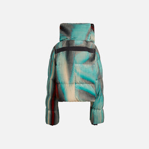 Rick Owens Funnel Neck Down Jacket - Teal / Red