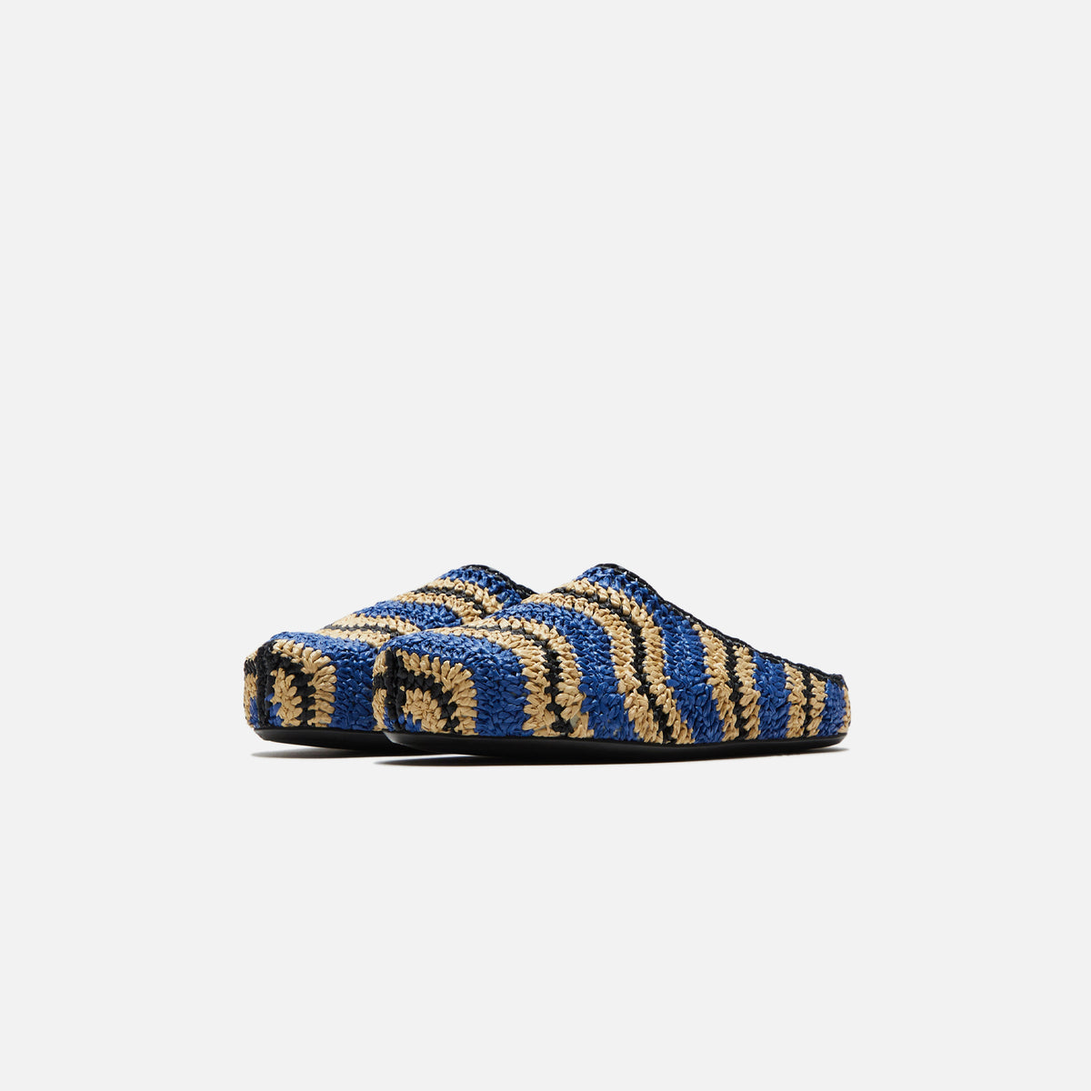 Marni x No Vacancy Inn Fussbett Sabot Rafia Waves - Blue / Natural