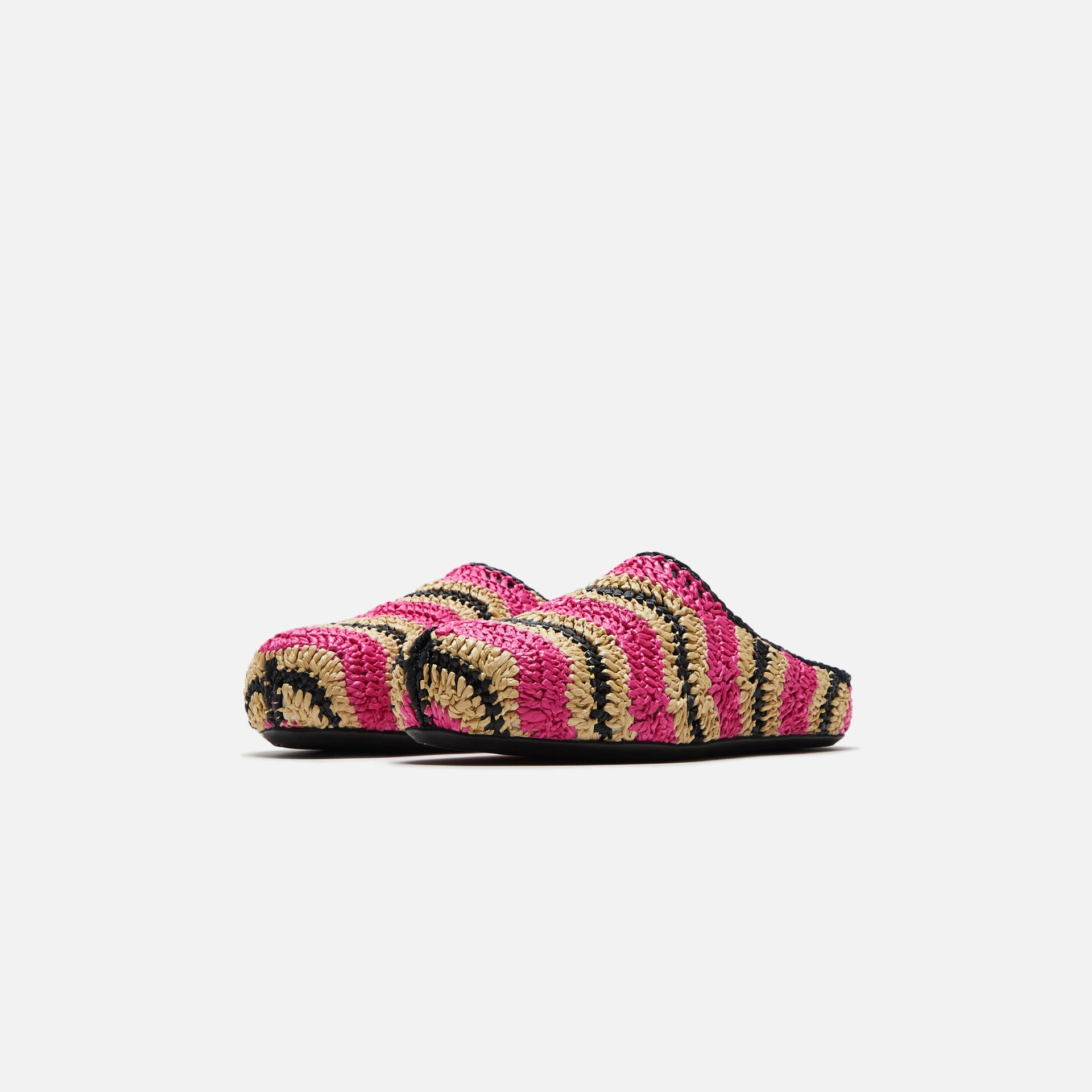 Marni x No Vacancy Inn Fussbet Sabot Rafia Waves - Fuchsia / Natural