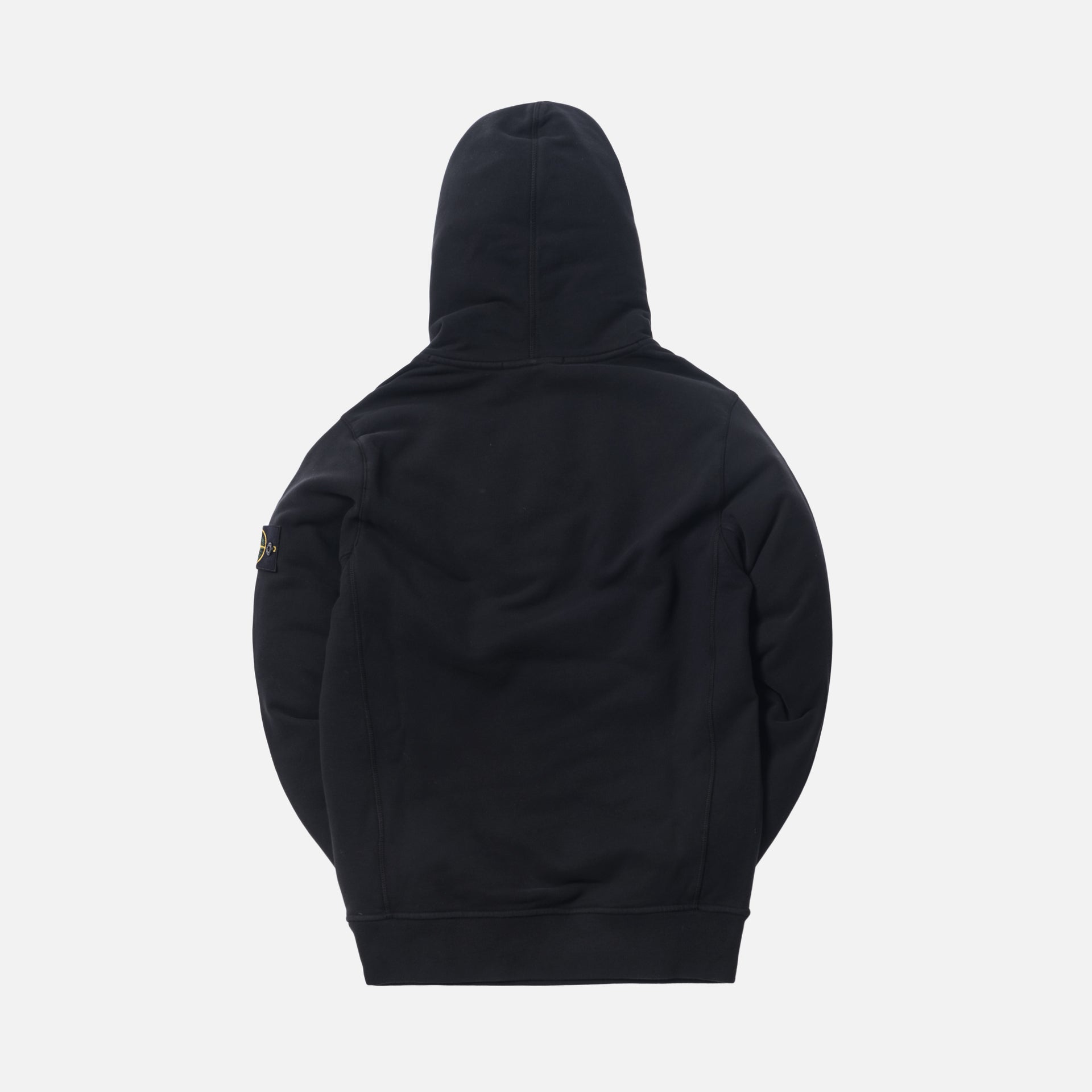 Stone Island Brushed Cotton Garment Dyed Hoodie - Black