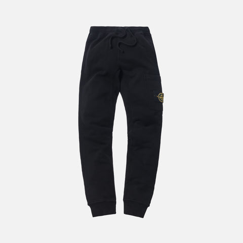 Stone Island Brushed Cotton Garment Dyed Sweatpant - Black