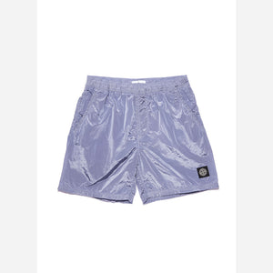 Stone Island Nylon Metal Short Length  Garment Dyed Logo Swim Shorts - Purple