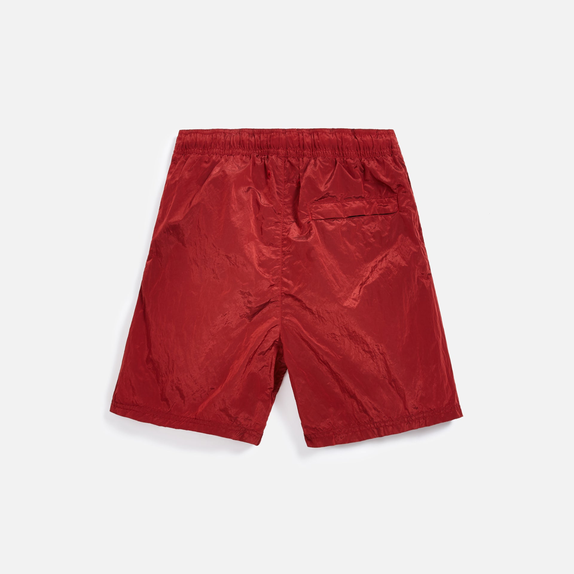 Stone Island Nylon Metal Mid Length Garment Dyed Logo Swim Short - Red