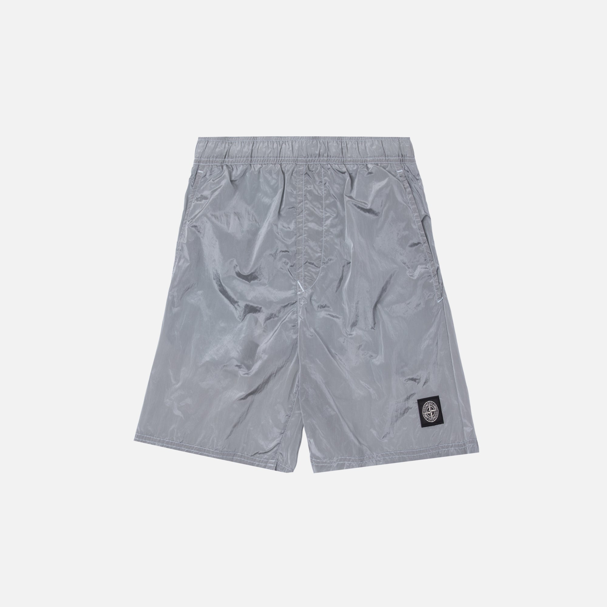 Stone Island Nylon Metal Mid Length Garment Dyed Logo Swim Short Per Kith