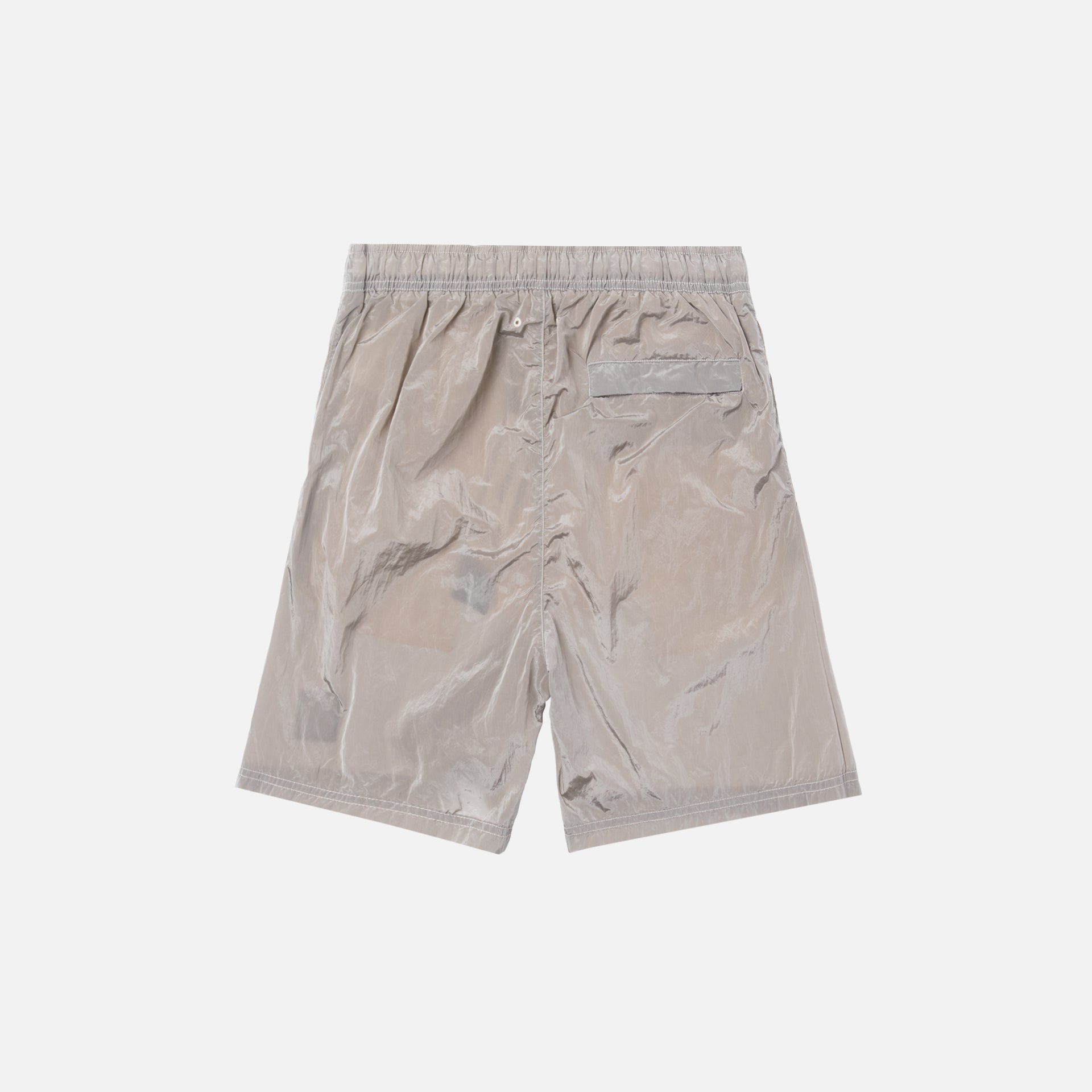 Stone Island Nylon Metal Mid Length Garment Dyed Logo Swim Short - Stucco