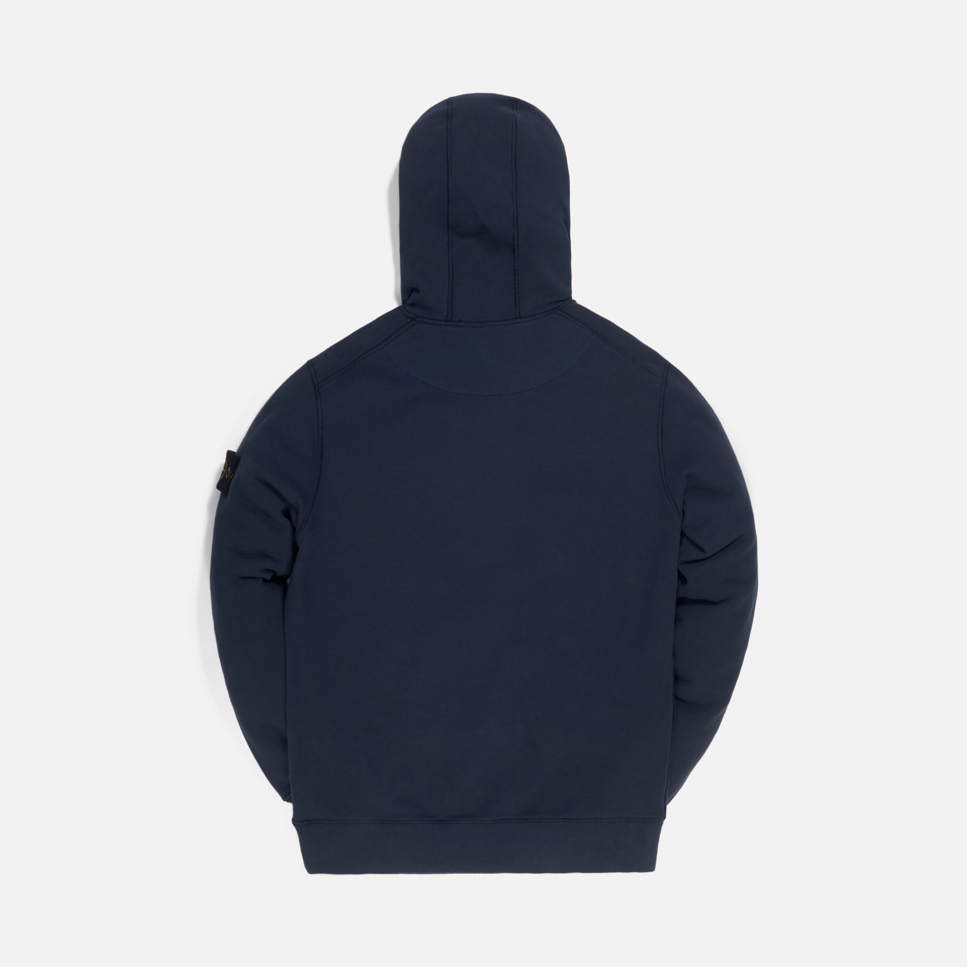 Stone Island Brushed Cotton Fleece Garment Dyed Hoodie Sweatshirt - Blue Marine