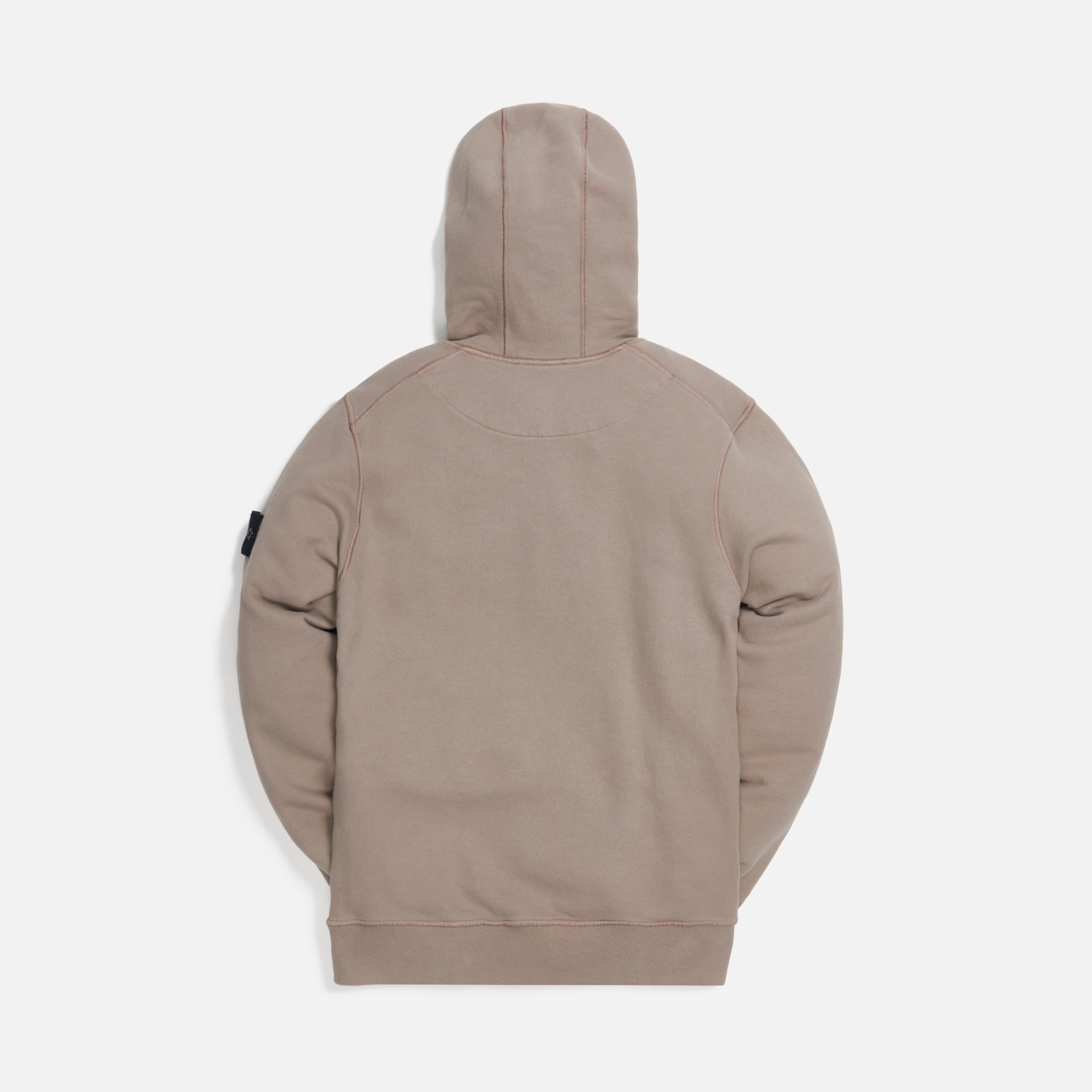 Stone Island Brushed Cotton Fleece Garment Dyed Hoodie Sweatshirt - Mud