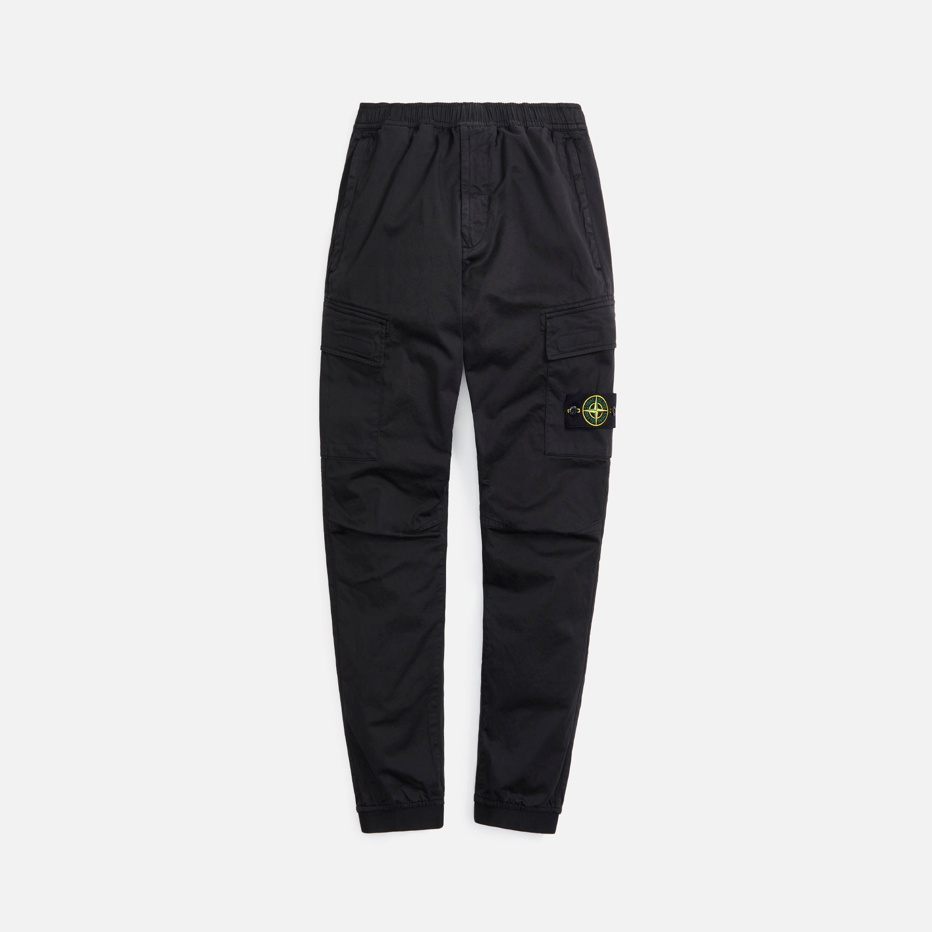 Stone Island Satin Garment Dyed Pants - Black