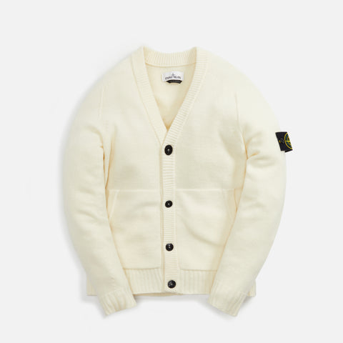 Stone Island Lambswool Naslan Cardigan - Natural