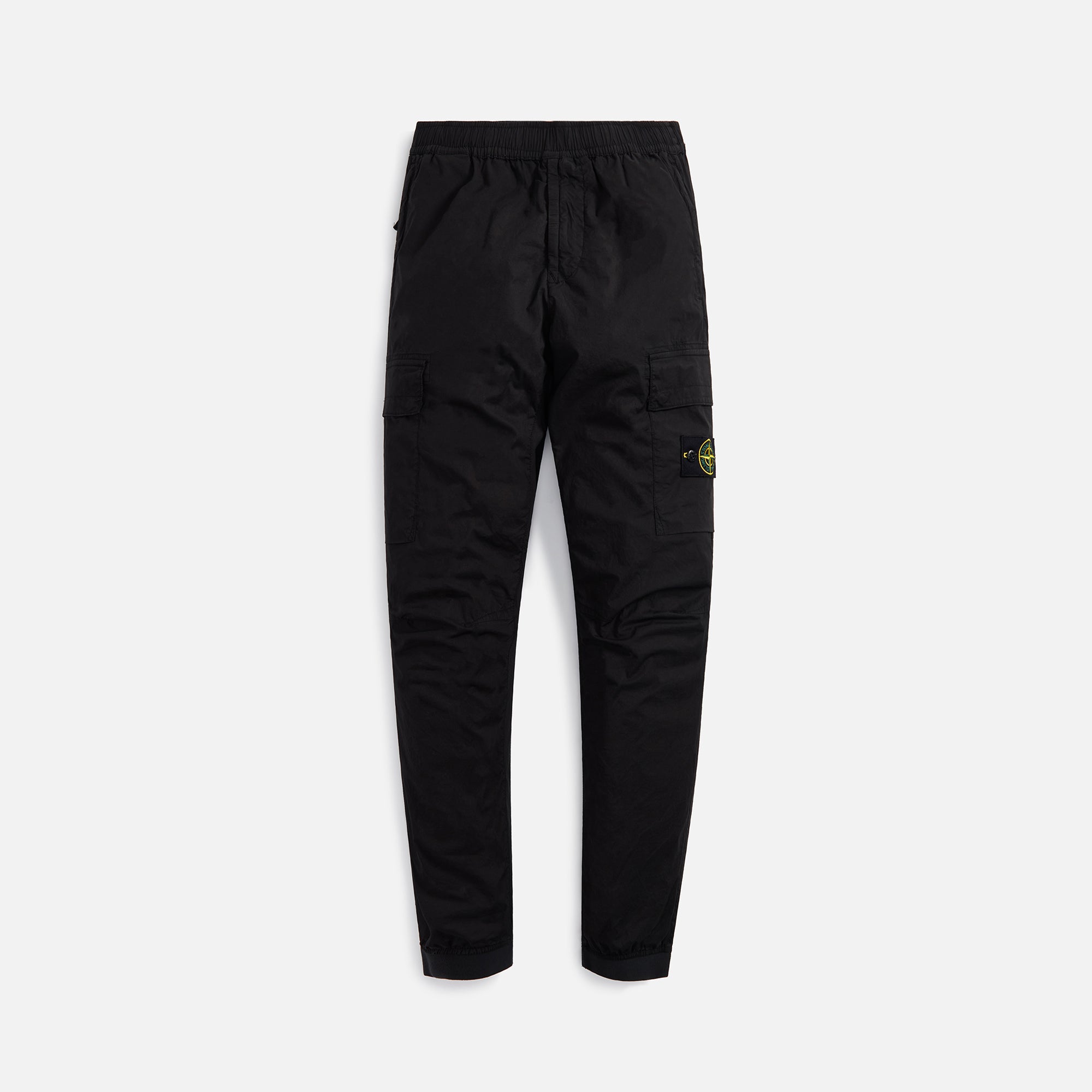 Stone Island Stretch Cotton Tela Paracadute Garment Dyed Cargo Pants - Black