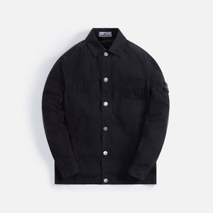 Stone Island Garment Dyed Cotton Twill Overshirt - Black
