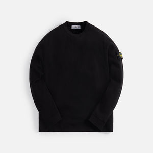 Stone Island Cotton Nylon Ribbed Fleece Sweatshirt - Black