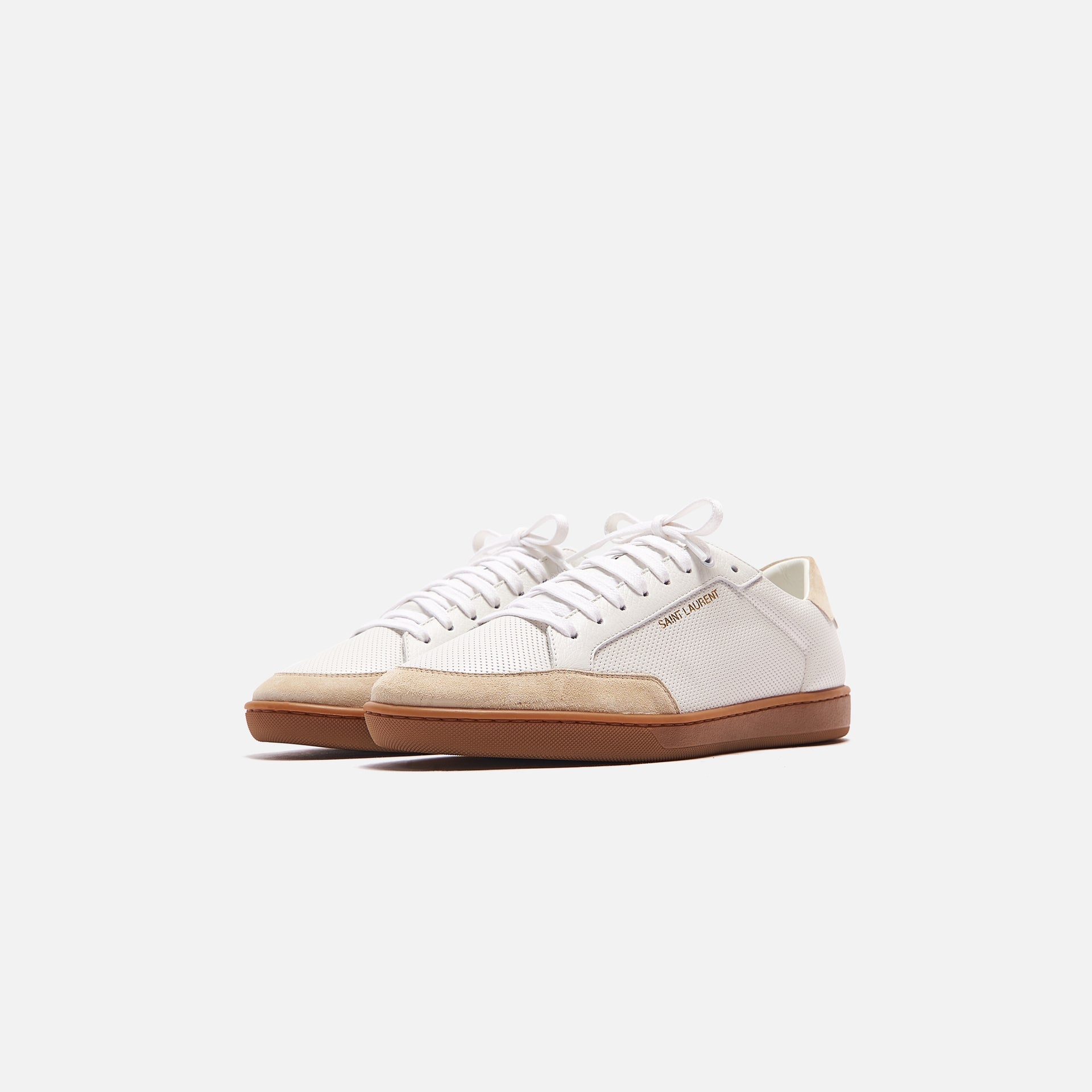 Saint Laurent SL/10 Low Top Sneaker - White / Tan