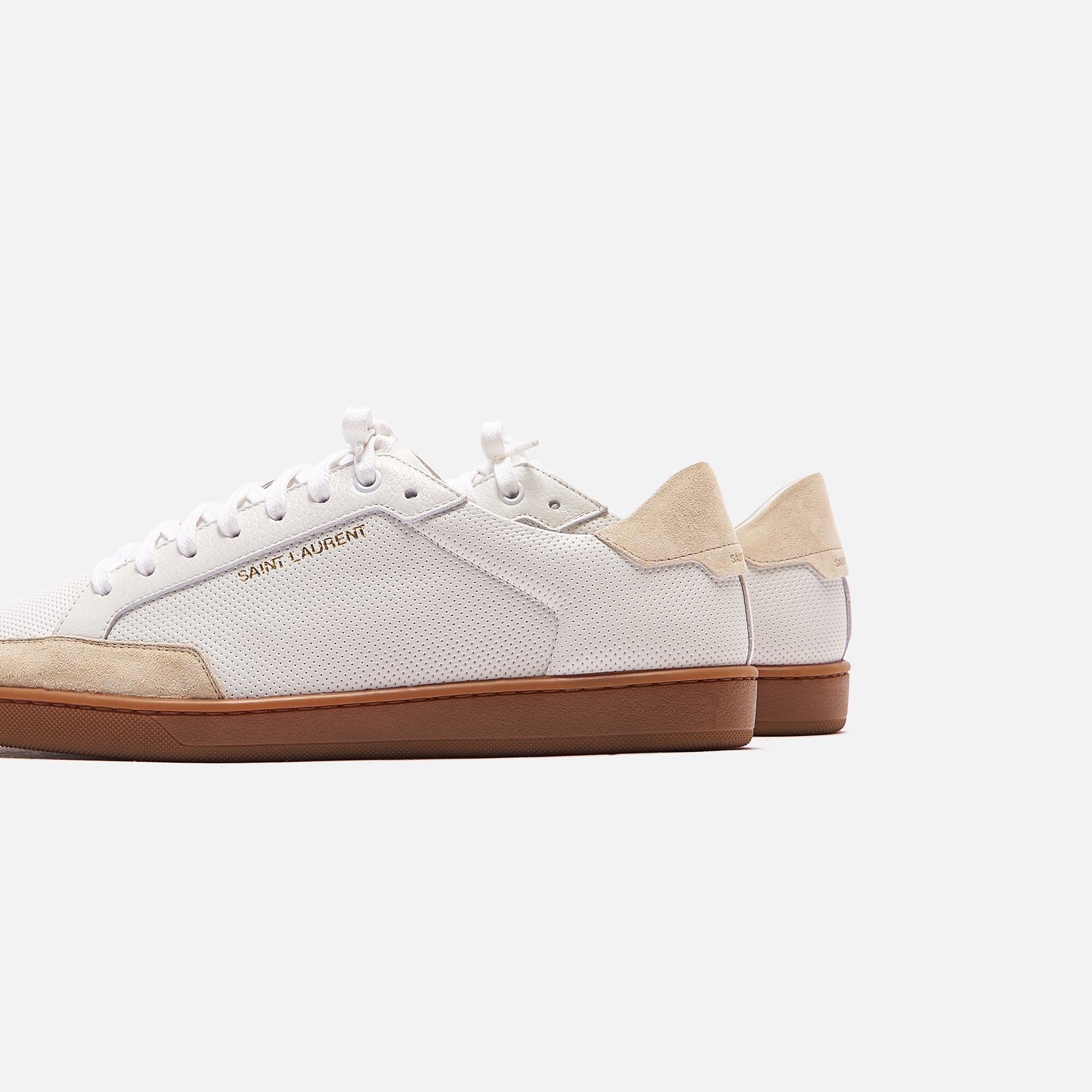 Saint Laurent SL/10 Low Top Sneaker - White / Tan