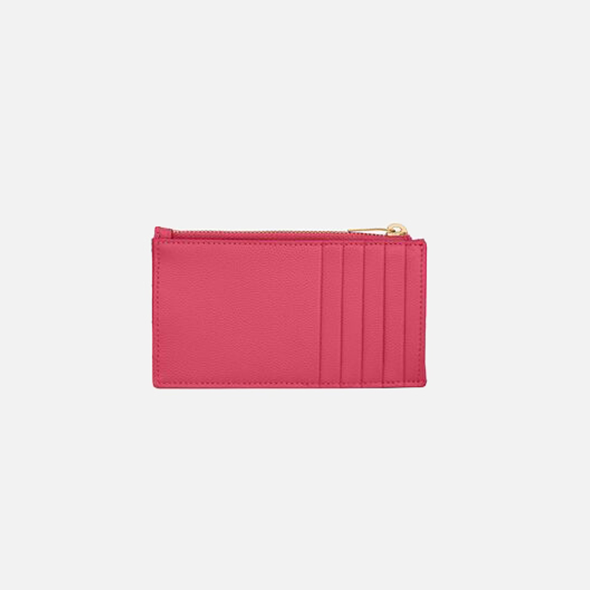 Saint Laurent Card Holder w/ Zip - Fushia